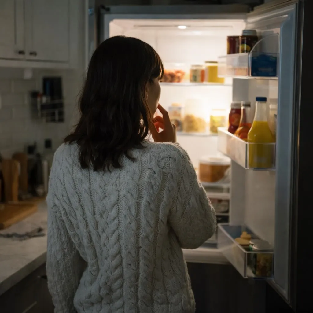 夜、冷蔵庫を開けてしまう